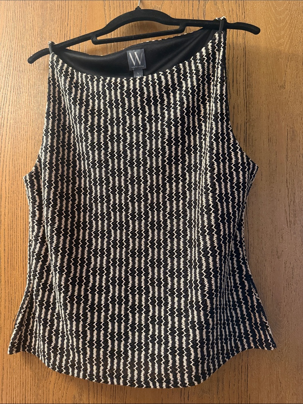 Worthington Black and White Textured Sleeveless Tank